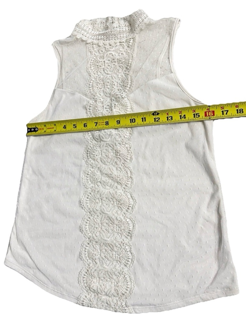 Express Lace Mock Neck Sleeveless Blouse White Size Small - Picture 5 of 7